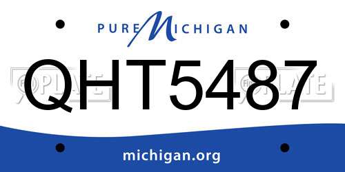 QHT5487 Michigan License Plate