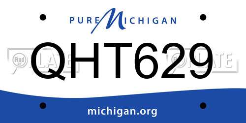 QHT629 Michigan License Plate