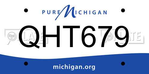 QHT679 Michigan License Plate