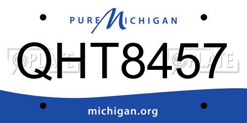 QHT8457 Michigan License Plate