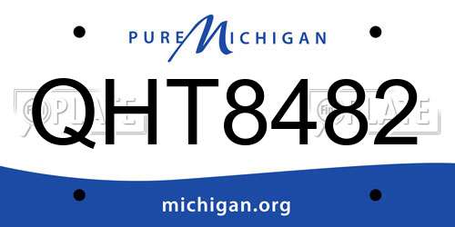 QHT8482 Michigan License Plate