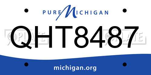 QHT8487 Michigan License Plate