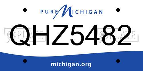 QHZ5482 Michigan License Plate