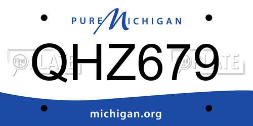 QHZ679 Michigan License Plate