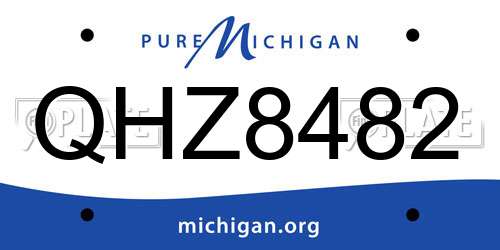 QHZ8482 Michigan License Plate