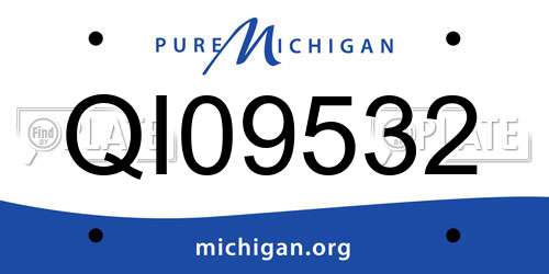 QI09532 Michigan License Plate