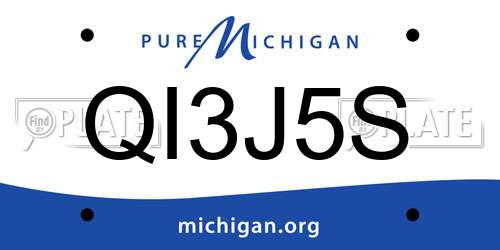 QI3J5S Michigan License Plate