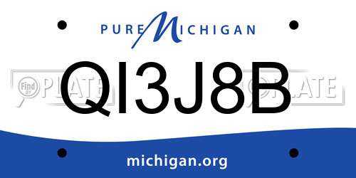 QI3J8B Michigan License Plate