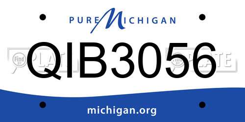 QIB3056 Michigan License Plate