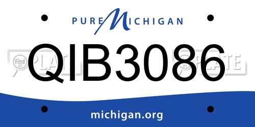 QIB3086 Michigan License Plate