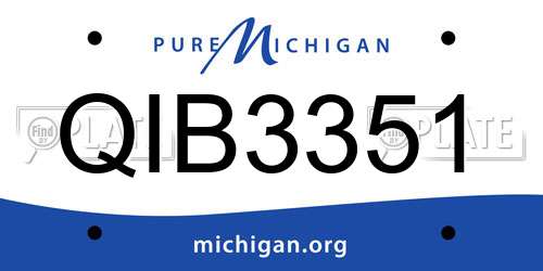 QIB3351 Michigan License Plate