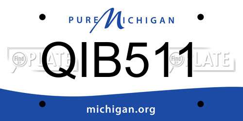 QIB511 Michigan License Plate