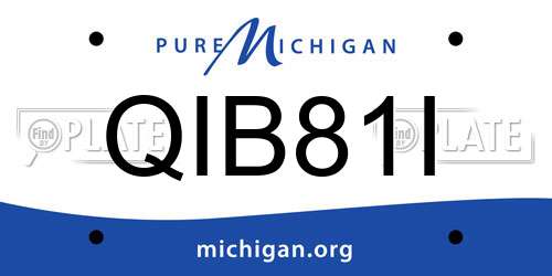 QIB81I Michigan License Plate