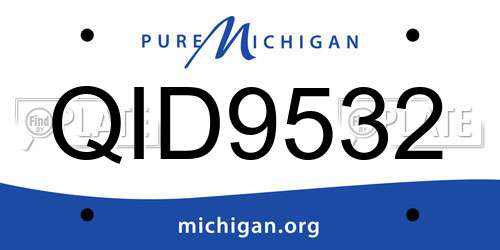 QID9532 Michigan License Plate