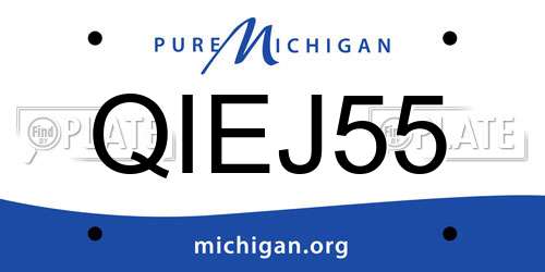 QIEJ55 Michigan License Plate