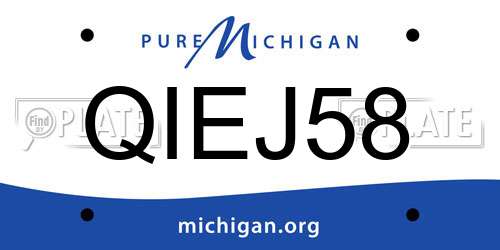 QIEJ58 Michigan License Plate