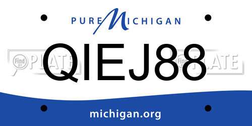QIEJ88 Michigan License Plate