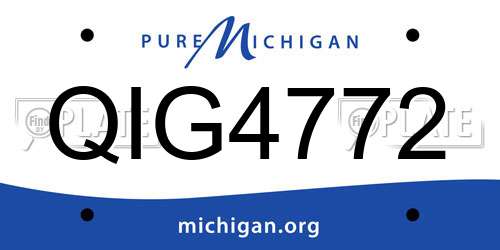 QIG4772 Michigan License Plate