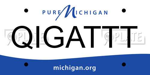 QIGATTT Michigan License Plate