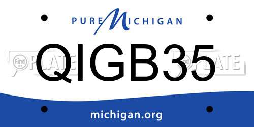 QIGB35 Michigan License Plate