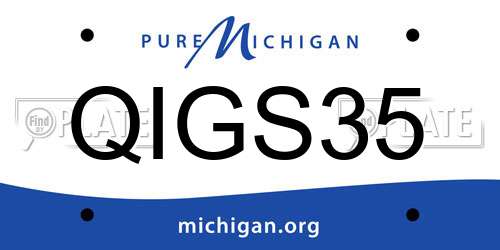QIGS35 Michigan License Plate