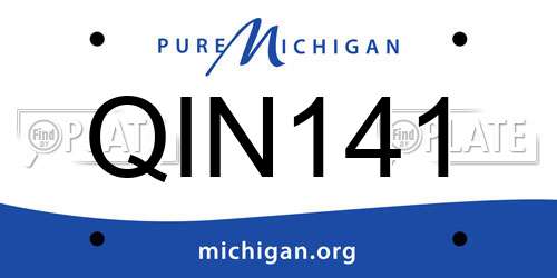 QIN141 Michigan License Plate