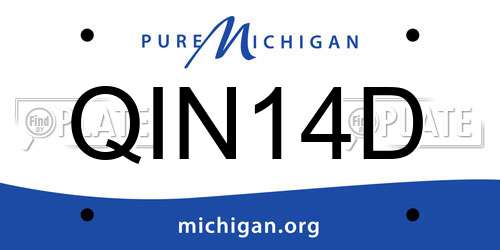 QIN14D Michigan License Plate