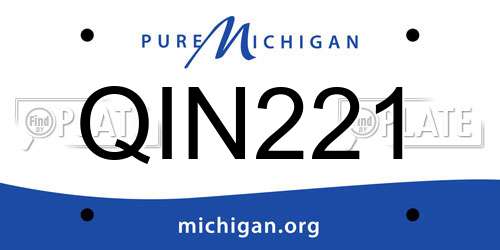 QIN221 Michigan License Plate