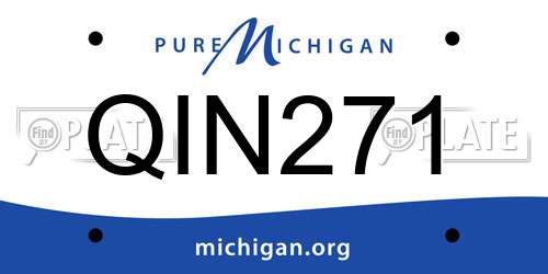 QIN271 Michigan License Plate