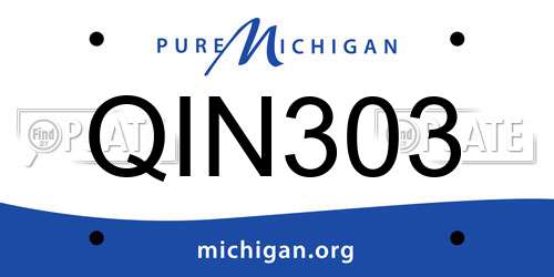 QIN303 Michigan License Plate