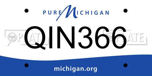 QIN366 Michigan License Plate
