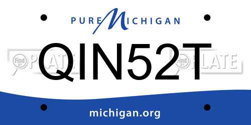 QIN52T Michigan License Plate