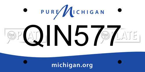 QIN577 Michigan License Plate