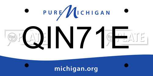 QIN71E Michigan License Plate