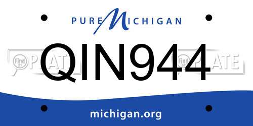 QIN944 Michigan License Plate