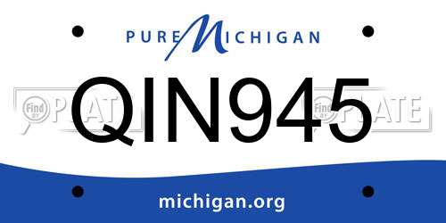QIN945 Michigan License Plate