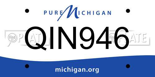 QIN946 Michigan License Plate