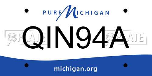 QIN94A Michigan License Plate