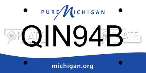 QIN94B Michigan License Plate