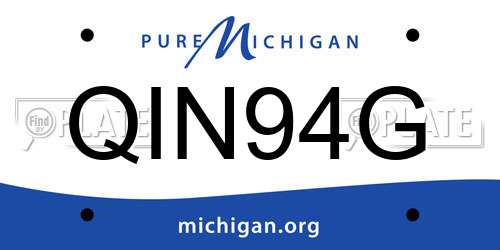 QIN94G Michigan License Plate