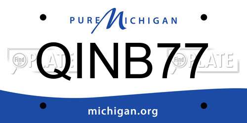 QINB77 Michigan License Plate