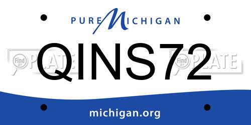 QINS72 Michigan License Plate