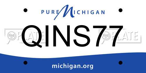 QINS77 Michigan License Plate