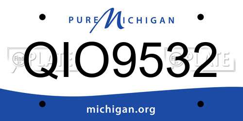 QIO9532 Michigan License Plate