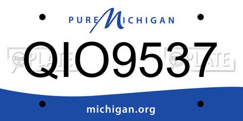 QIO9537 Michigan License Plate