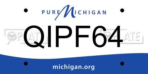 QIPF64 Michigan License Plate