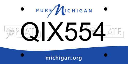 QIX554 Michigan License Plate