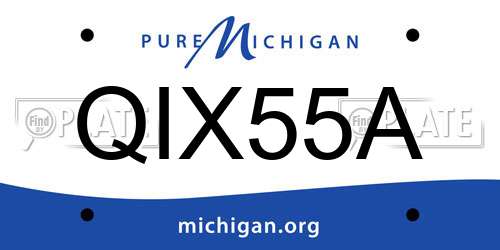 QIX55A Michigan License Plate