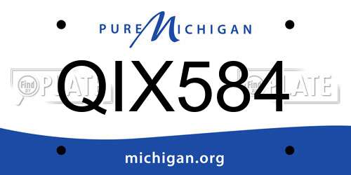 QIX584 Michigan License Plate