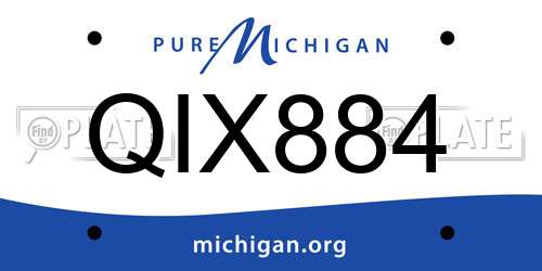 QIX884 Michigan License Plate